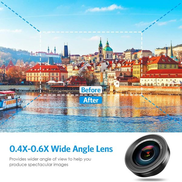 Criacr Phone Camera Lens, 0.4X Wide Angle Lens, 180 Fisheye and 10X Macro Screwed Together, Clip on Cell Phone Compatible with iPhone, Smartphones - Image 3